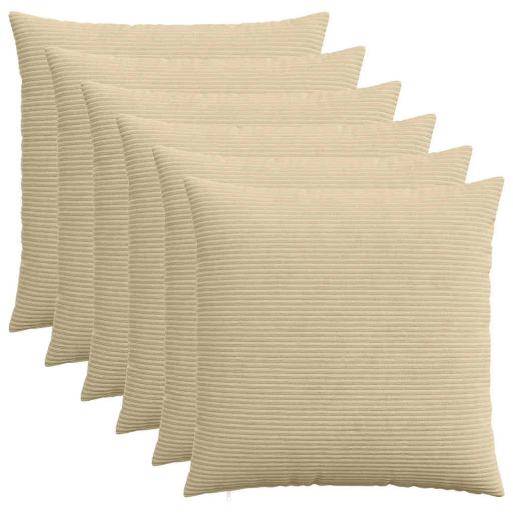 Federa 6 pcs HEERLEN Verde Grigio 70 x 70 cm corduroy 913264