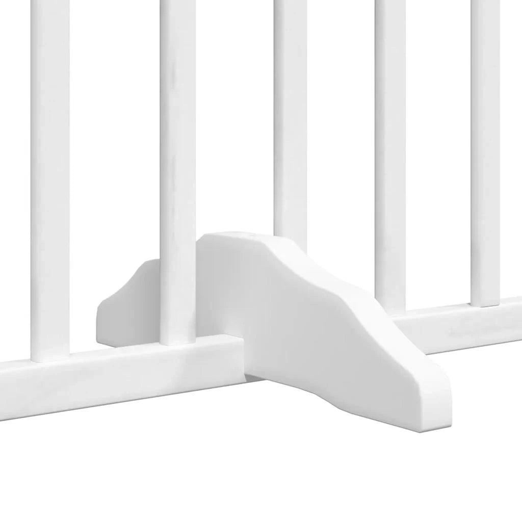 Cancelletto di sicurezza per animali domestici porta pieghevole 12 pannelli legno di pioppo bianco 02_0023151