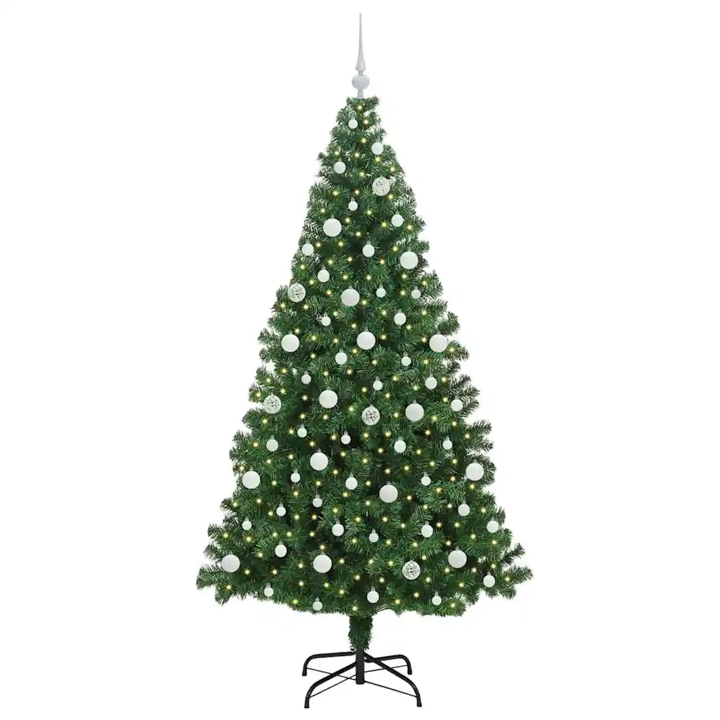 Albero di Natale Artificiale-Albero Natalizio con 300 LED Verde 210 cm 532064