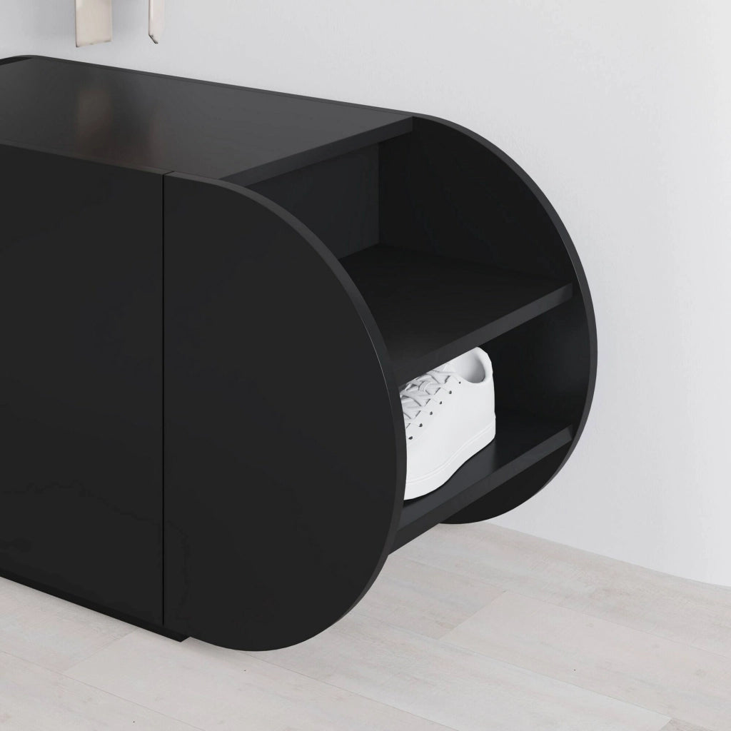 Mobile Portascarpe Sequoia, Scarpiera 10 Paia, 110x41x50h cm Nero