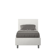 BS COM Letto singolo senza rete imbottito 80x210 similpelle bianco