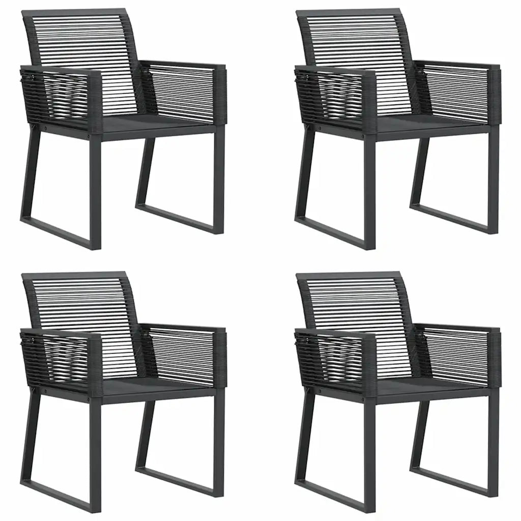 Sedie da Giardino 4 pz Nere in Polyrattan 4008114