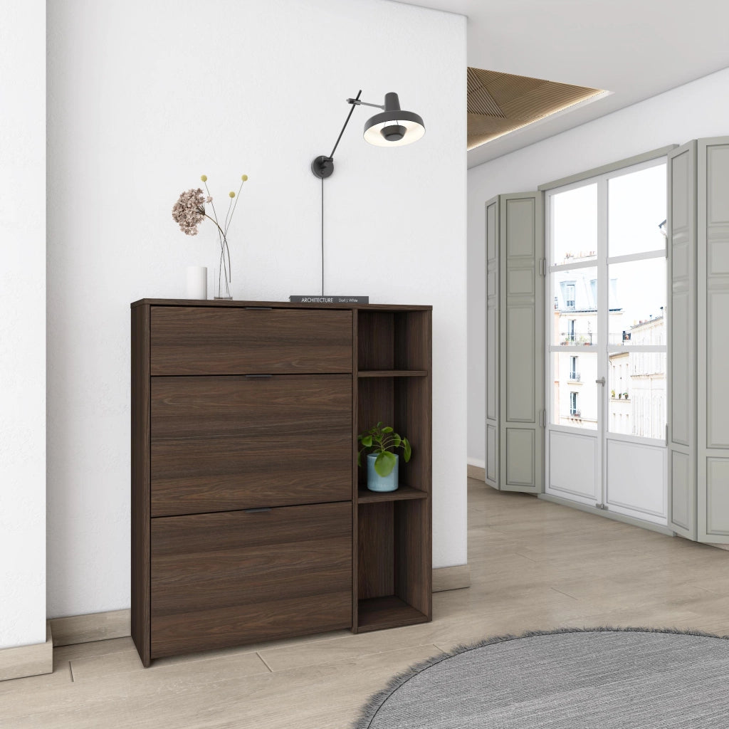 Scarpiera Ingresso, 90x27x102cm, 10 paia di scarpe, Armadio, Rovere scuro