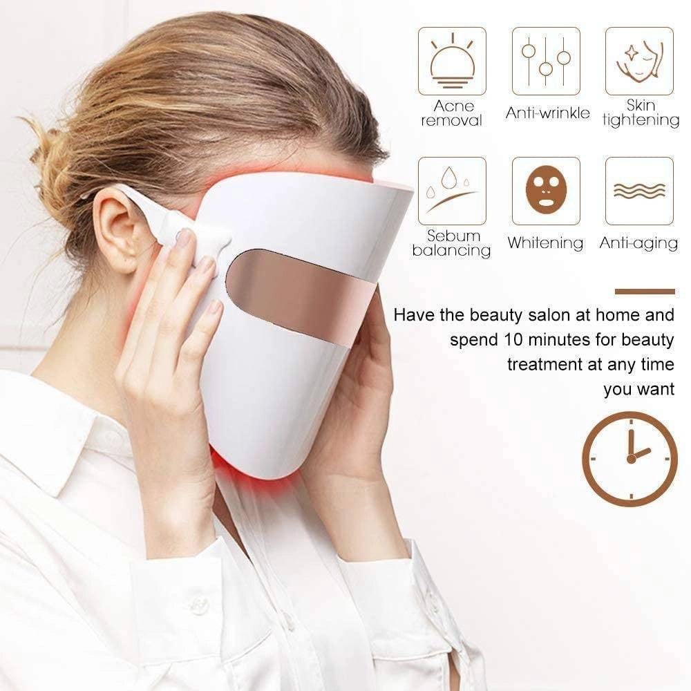 Trade Shop - Maschera Viso Fototerapia Spettro Bellezza Acne Pelle Anti Rughe Radiofrequenza -