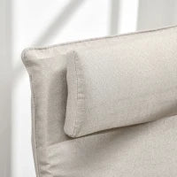 Poltrona Relax con Pouf Poggiapiedi in Legno e Tessuto con Poggiatesta, 67x69x100cm, Grigio