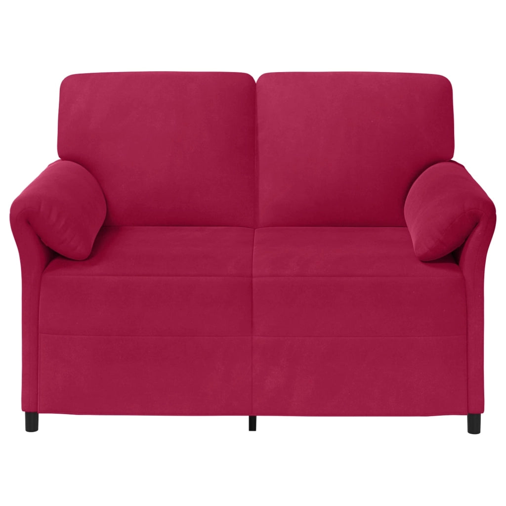 Divano a 2 Posti Rosso Vino 138 x 83 x 95 cm Velluto