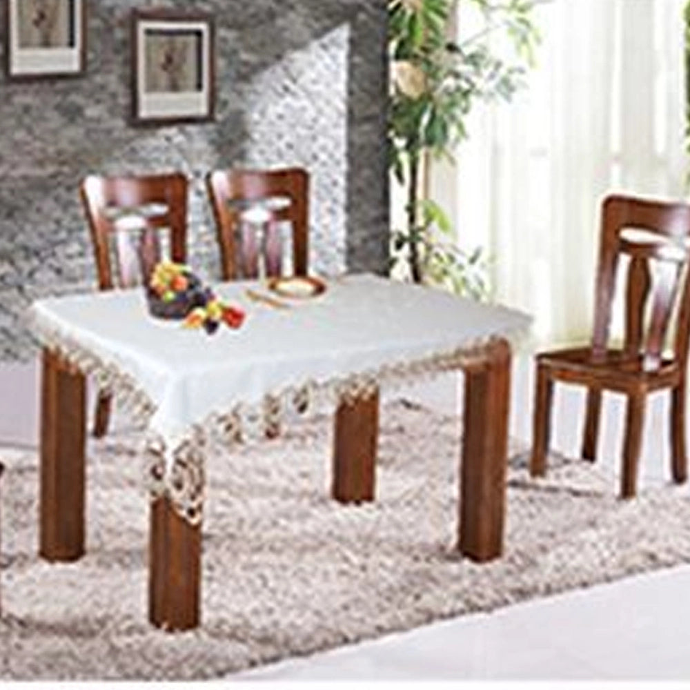 Trade Shop - Tovaglia Copritavola Elegante Festa Pizzo Ricamo Vari Colori 140x180 140x240 Cm -