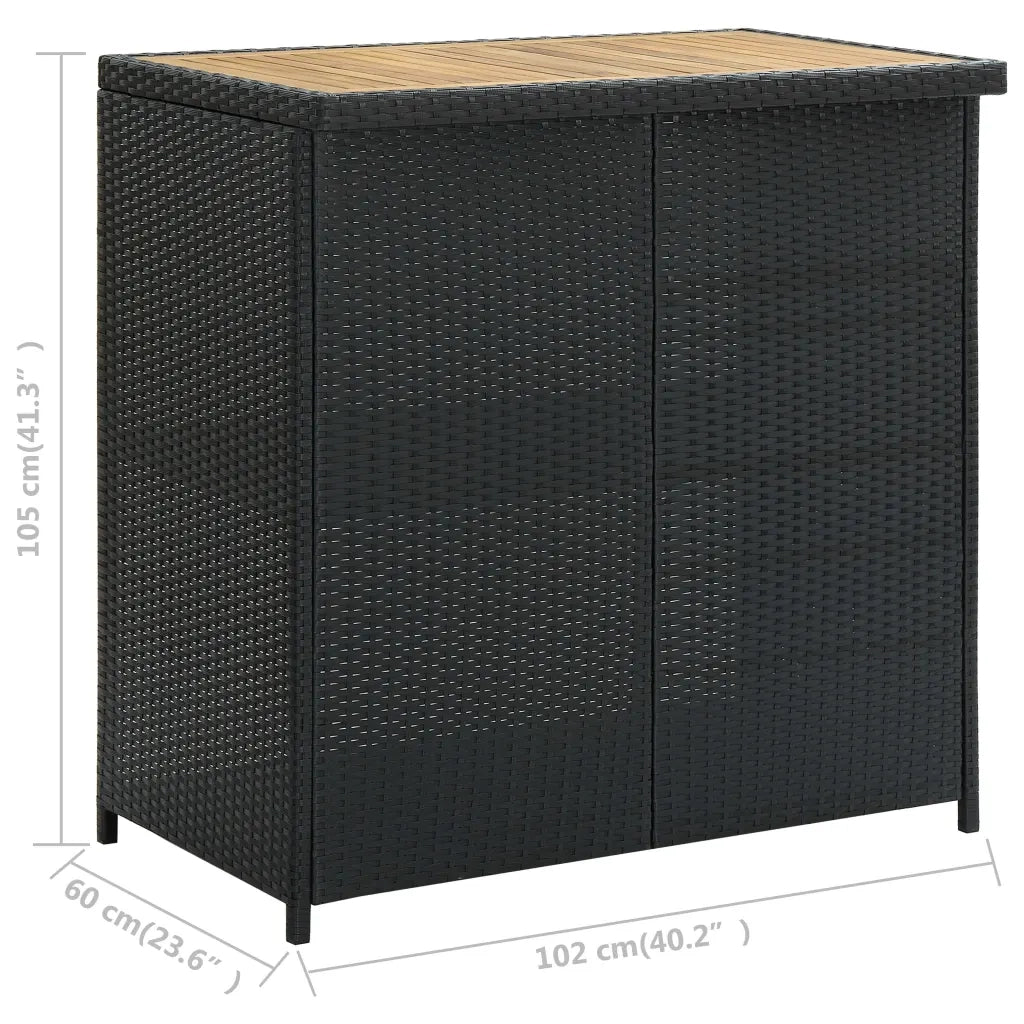 Set da Bar 3 pz in Polyrattan Nero CFW3608277