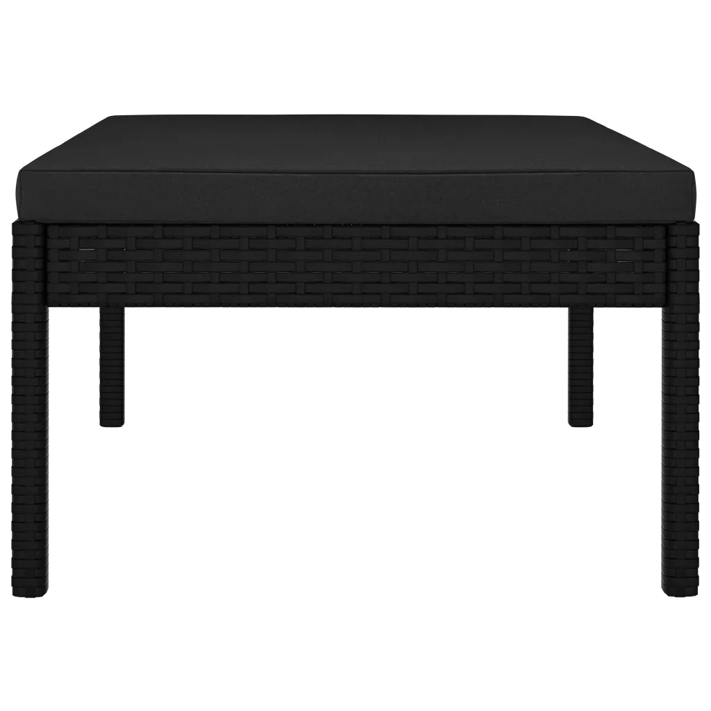 Set Divani da Giardino 3 pz con Cuscini in Polyrattan Nero cod mxl 35541