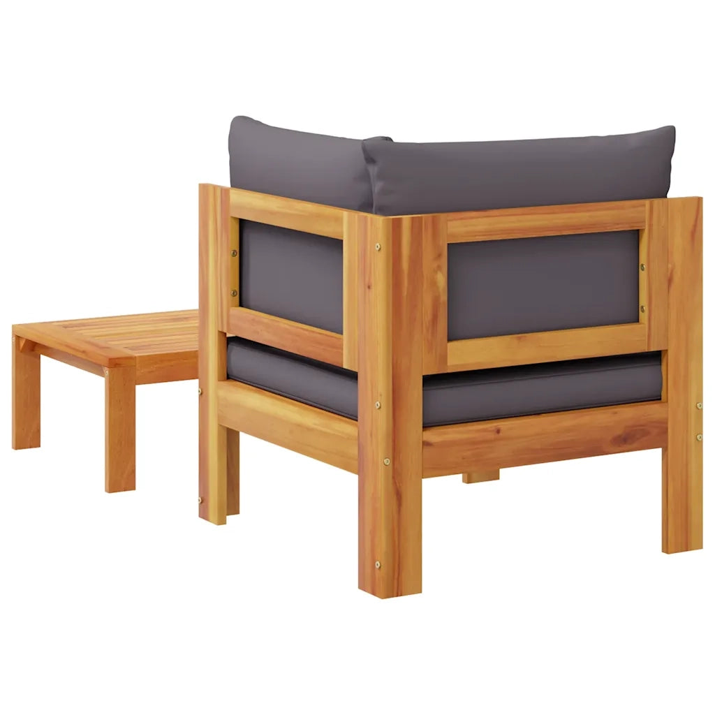 Salotto da Giardino-Set Divani da Giardino 2pz con Cuscini Legno Massello di Acacia 197148