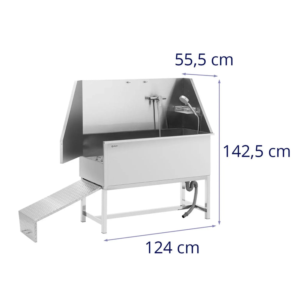 Vasca per toelettatura in acciaio inox per cani fino a 60 kg con rampa lega di alluminio rame acciaio inox 14_0008282