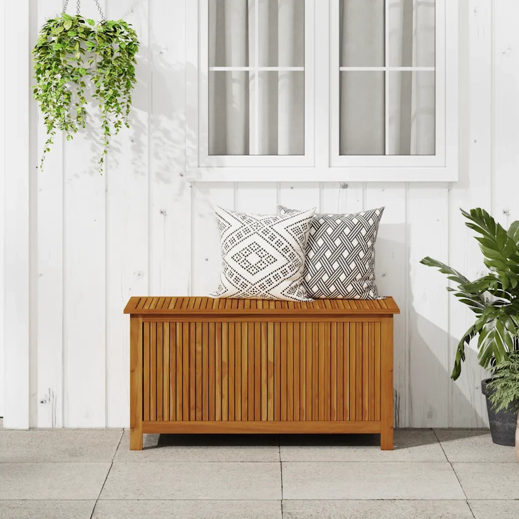 Contenitore da Giardino 113x50x58cm in Legno Massello di Acacia