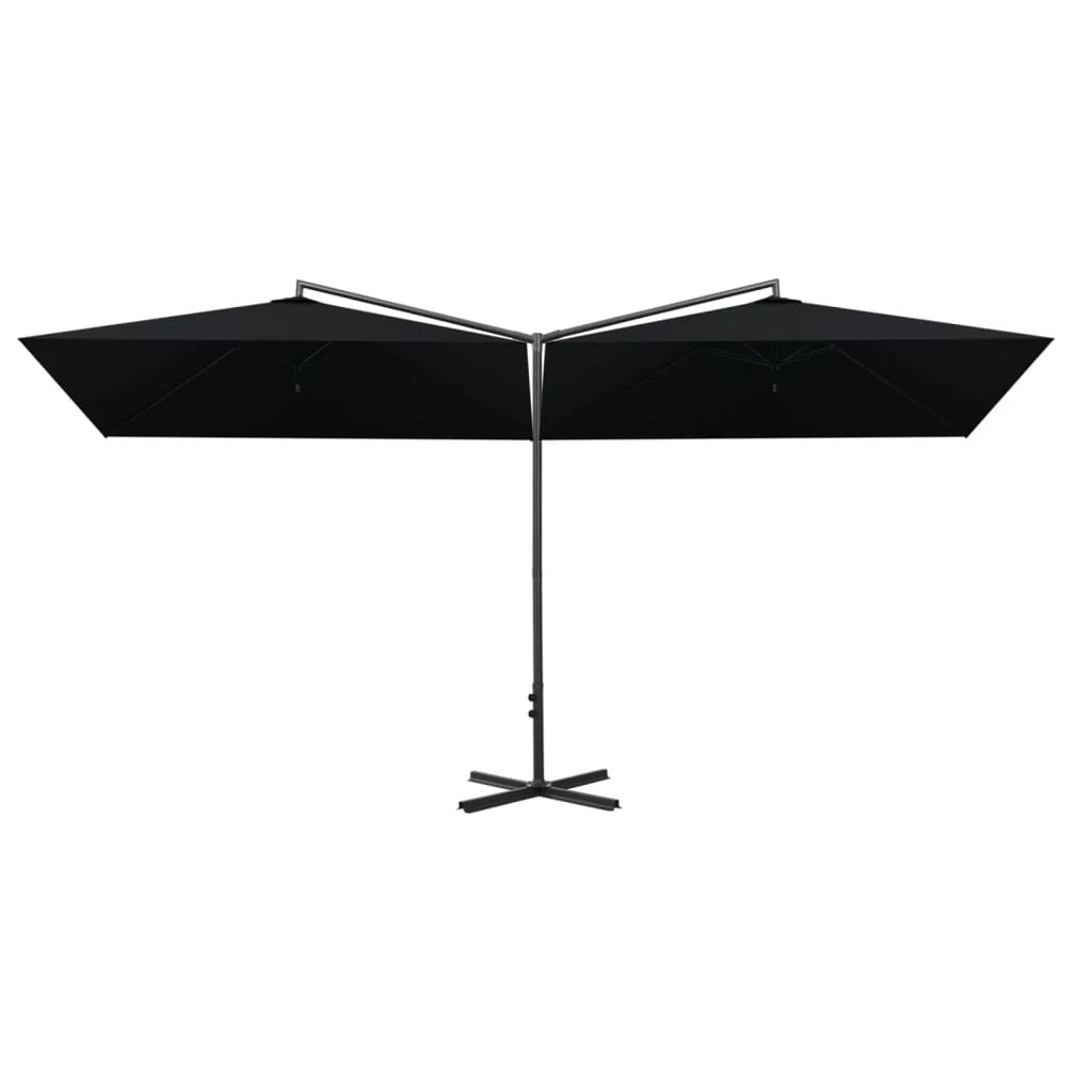 Ombrellone doppio con palo in acciaio nero 600 x 300 cm 02_0008428