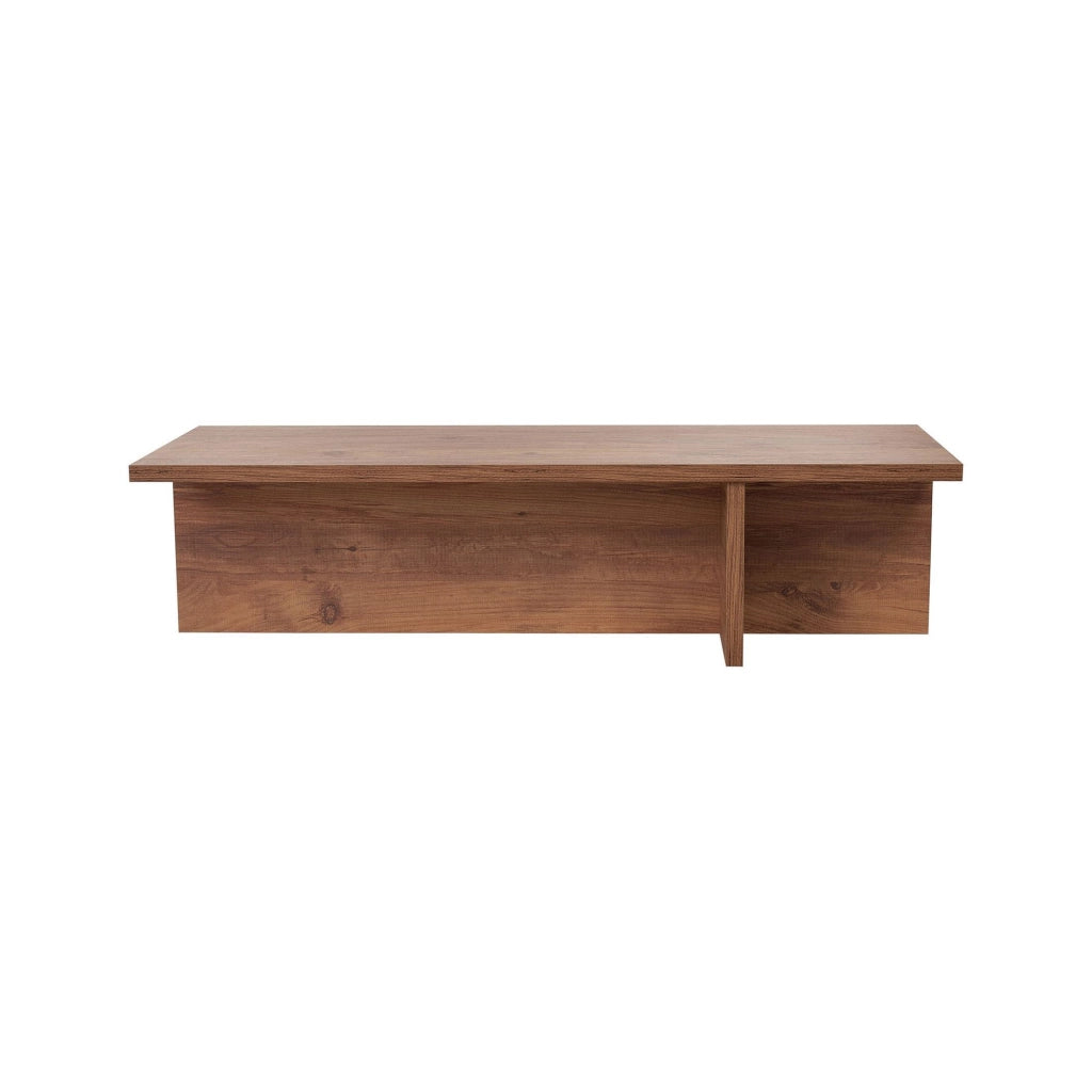 Marmorito, Tavolino da Salotto Forma Rettangolare, 120x45x30h cm Marrone Rovere Nodi