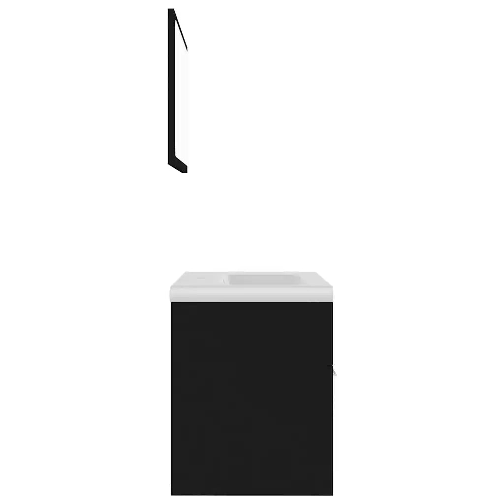 Set Mobili da Bagno | Armadio da bagno Nero in Truciolato
