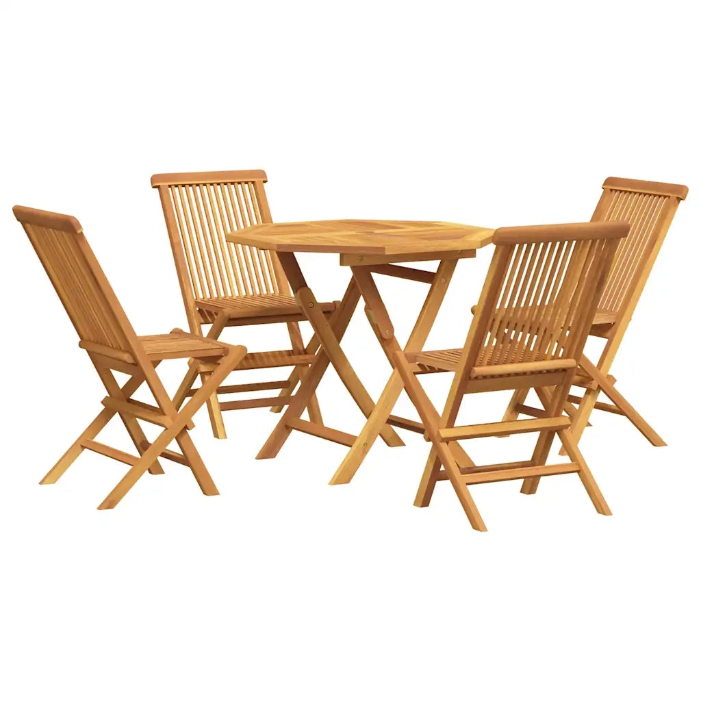 Set da Pranzo da Giardino 5 pz in Legno Massello di Teak