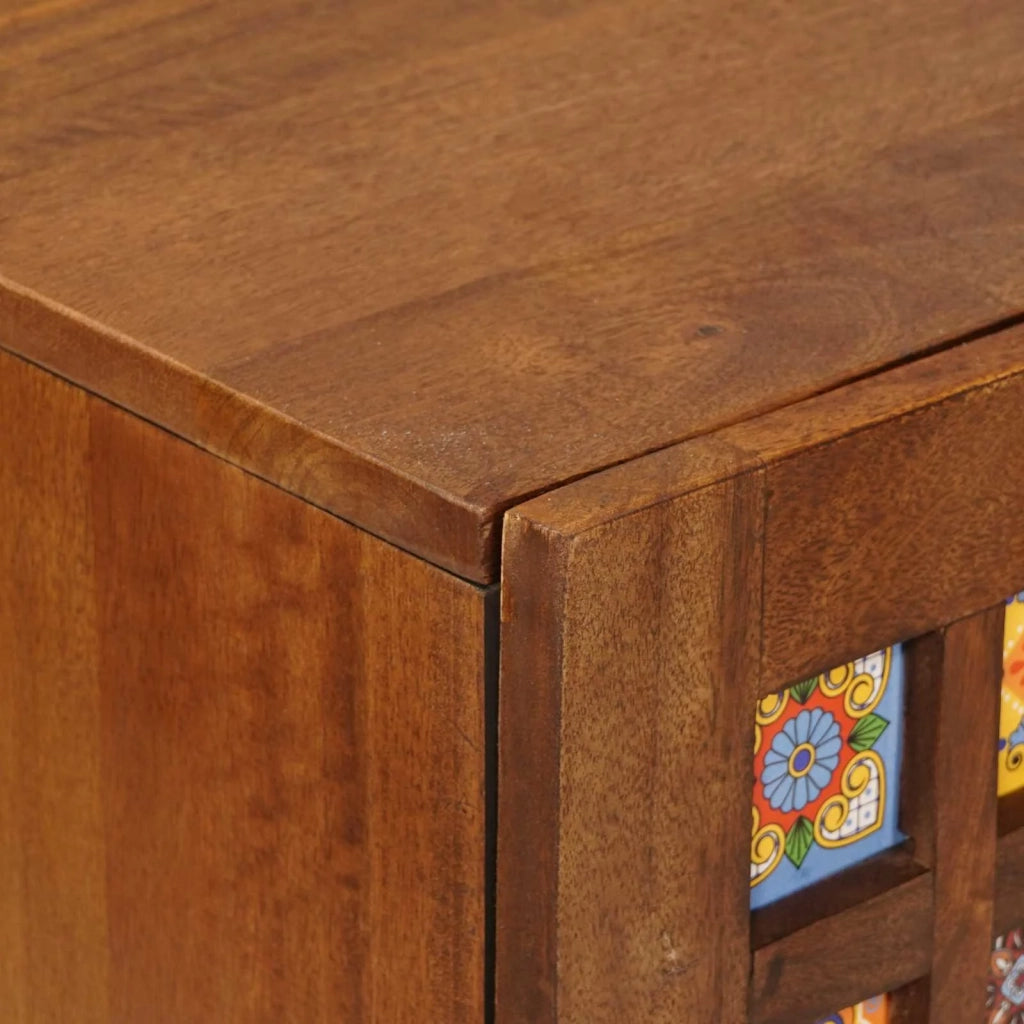 Credenza Noce 90 x 33,5 x 75 cm Legno di mango massello