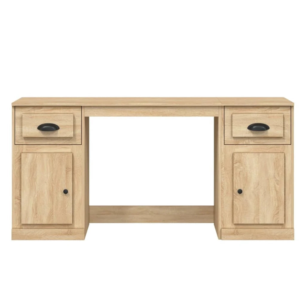 Scrivania da ufficio postazione di lavoro mobile per computer studio con mobiletto rovere Sonoma legno marrone ingegnerizzato 02_0023387