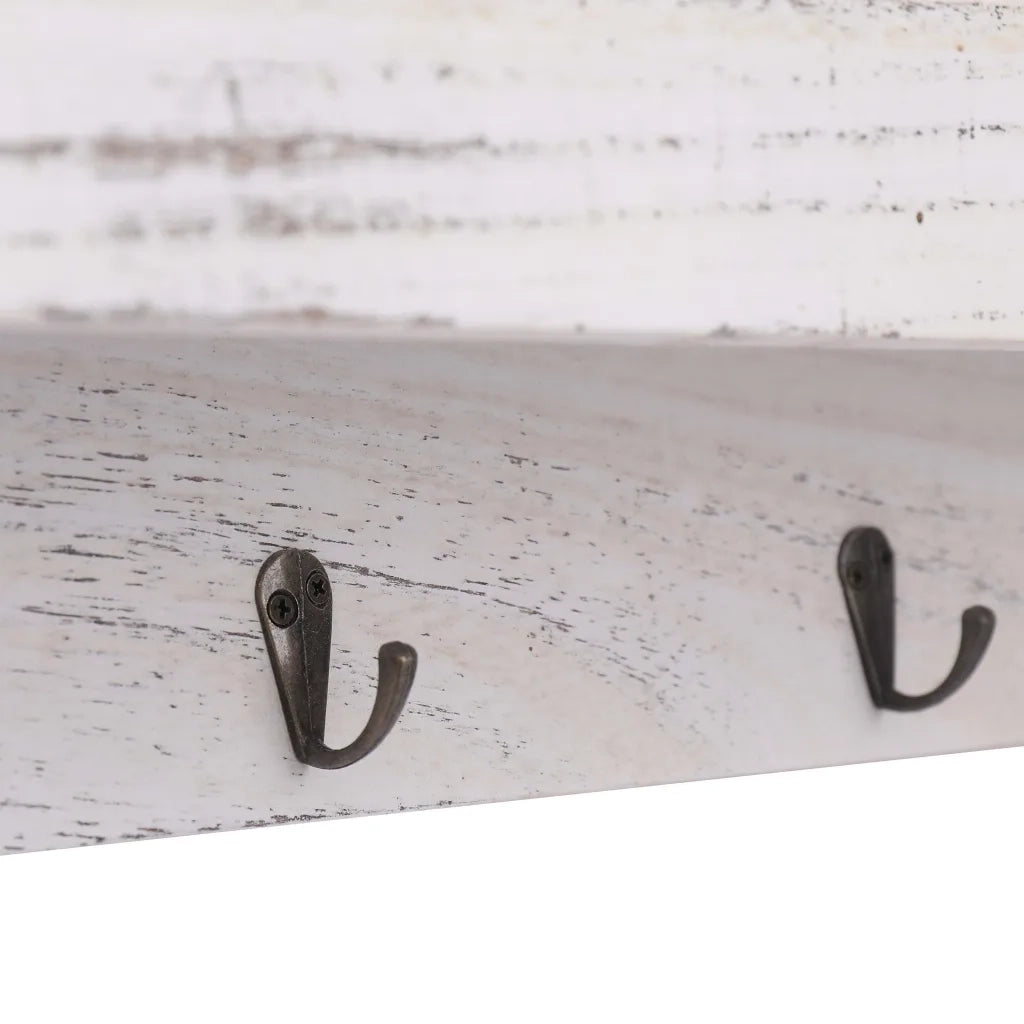 Appendiabiti a Muro Bianco 50x10x23 cm in Legno 284231
