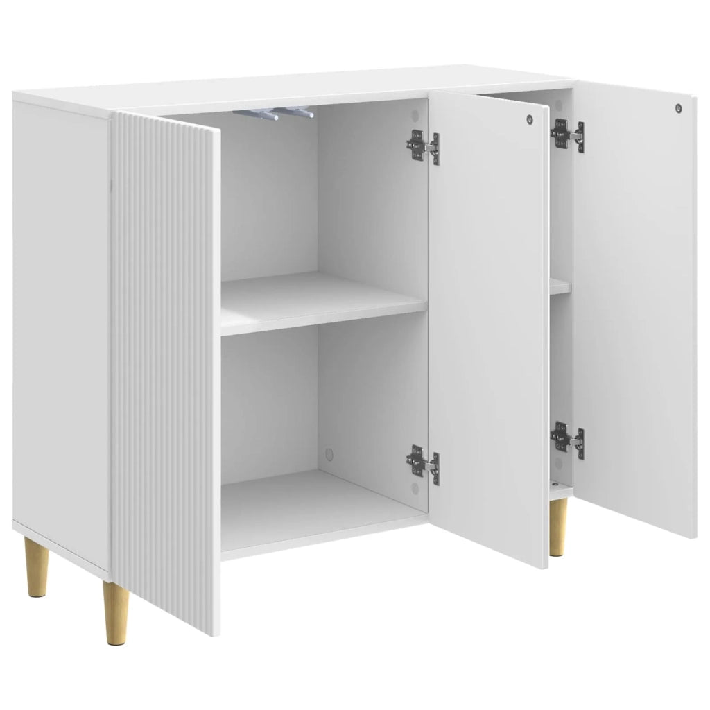 Credenza Bianco Lucido 89 x 34,5 x 80 cm Legno ingegnerizzato 894649