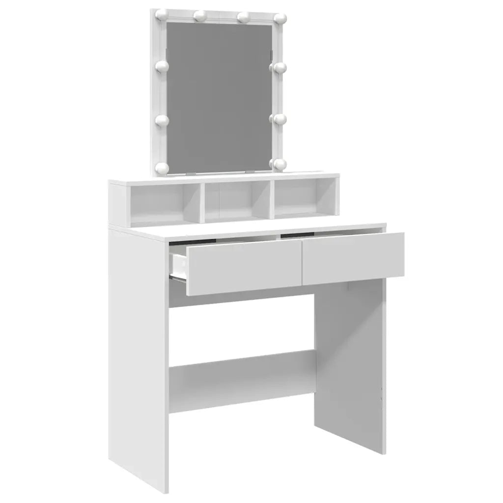 Toeletta | Tavolo da Trucco con LED Bianca 80x41x144,5 cm