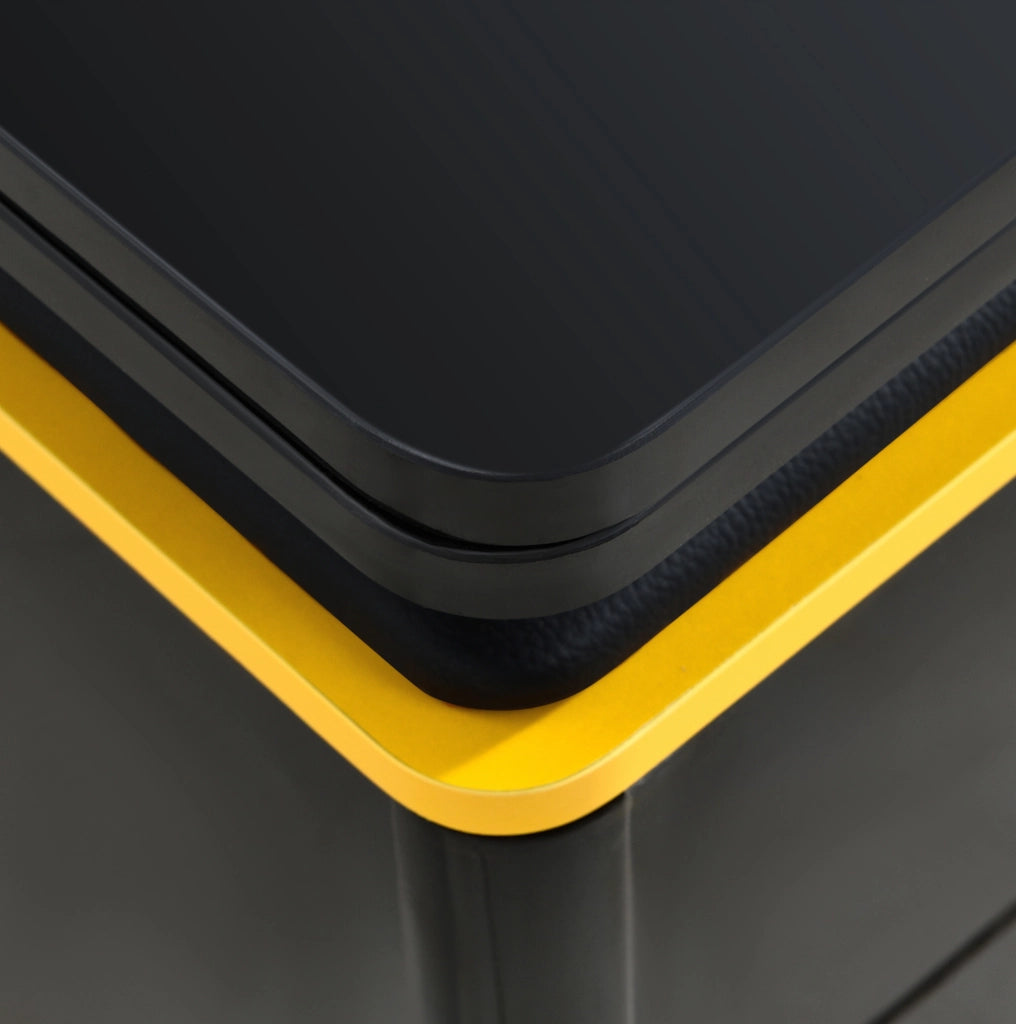 Tavolino trasformabile 100x50x43 cm in MDF e truciolare nero e giallo