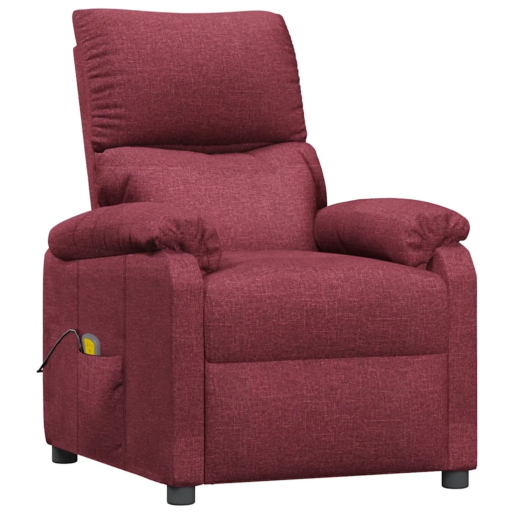 Poltrona Massaggiante Elettrica Rosso Vino in Tessuto 342462