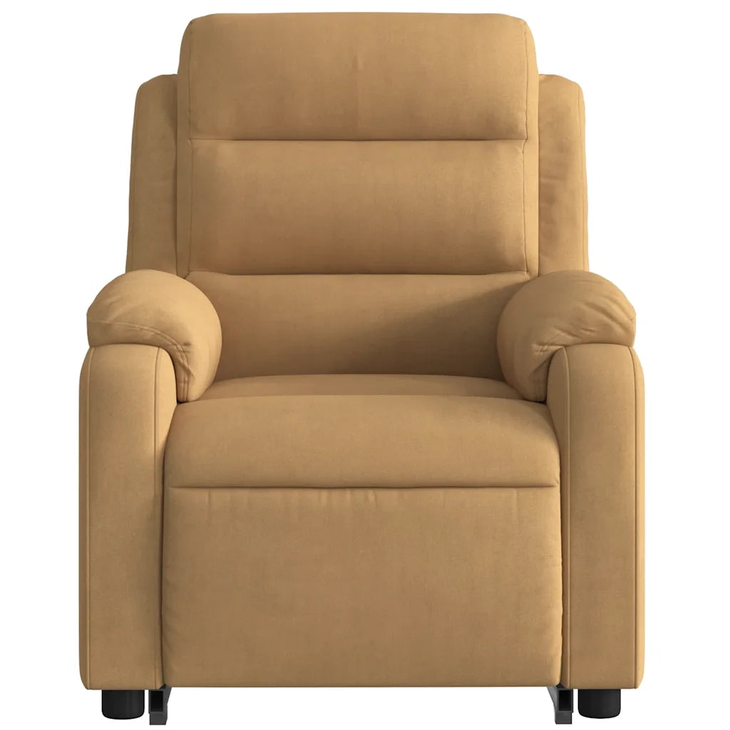 Poltrona Alzapersona Reclinabile Marrone in Velluto 3205100