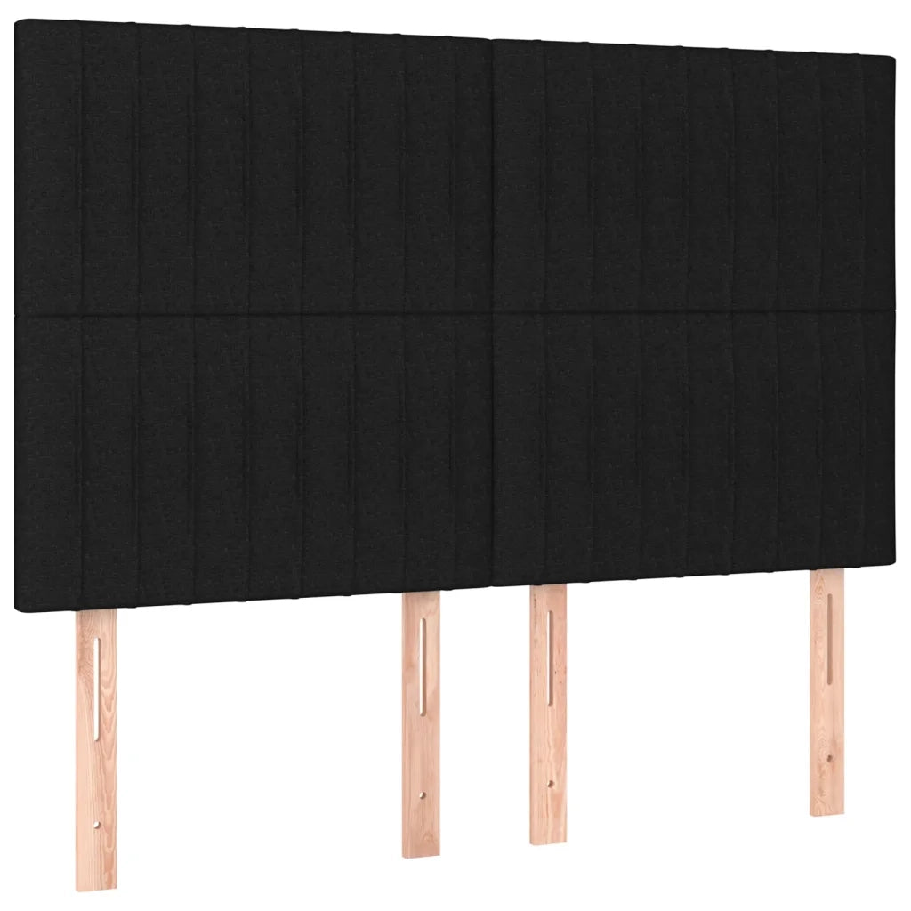 Testiera a LED Nera 144x5x118/128 cm in Tessuto 3122662