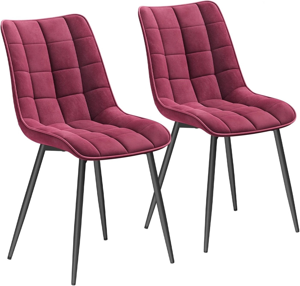 Sedie da Pranzo con Schienale senza Braccioli Sgabello in Velluto per Cucina Bordeaux BH142bd-2