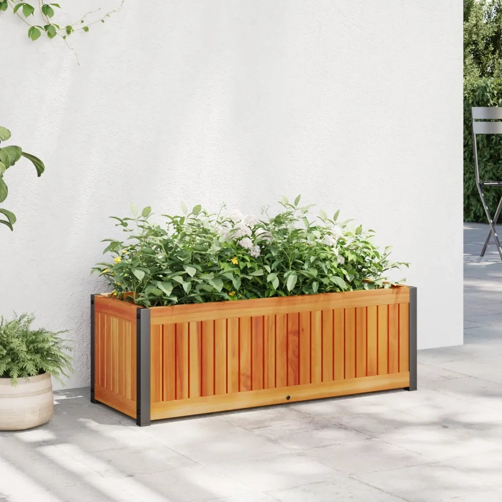 Fioriera | Cassetta per fiori | Vaso da Giardino 80x30x27,5 cm in Legno Massello di Acacia