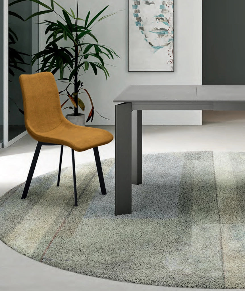 Set 4 Sedie Iris 45x56x86 cm in Tessuto Easy-Clean Giallo