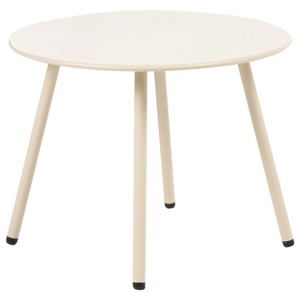 Set di 2 tavolini da giardino in acciaio verniciato a polvere 50x50x40/60x60x45 cm, resistenti alle intemperie, colore beige