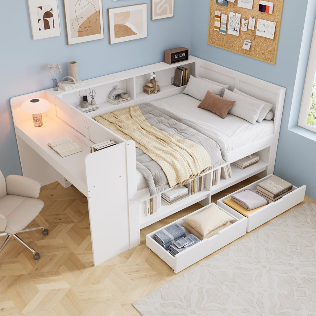 letto in legno bianco 140 x 240 cm