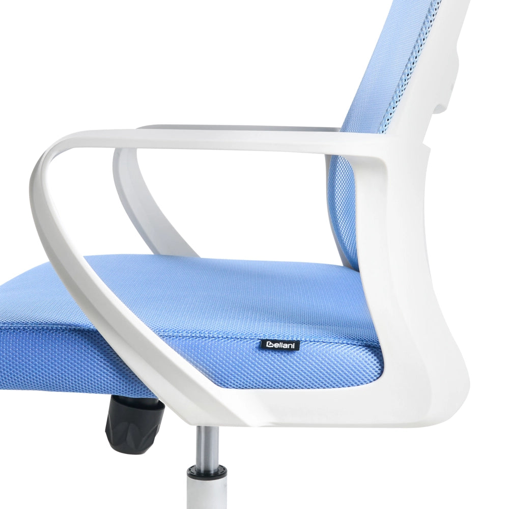 Sedia da ufficio con base girevole e poggiatesta regolabile in altezza con rete Home Office Blu stile moderno