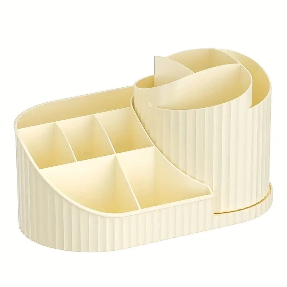 Trade Shop - Organizzatore Per Trucco Cosmetici Rotante Con Portapennelli Multiscomparto Compatto -