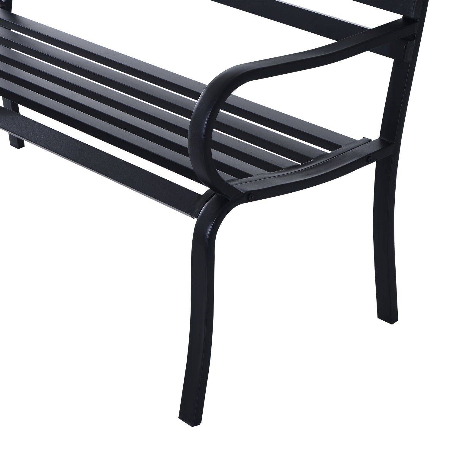Panca da Giardino 2 Posti in Metallo 127x62x82 cm  Nero
