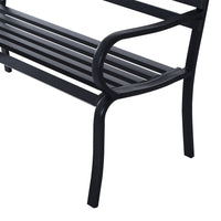 Panca da Giardino 2 Posti in Metallo 127x62x82 cm  Nero