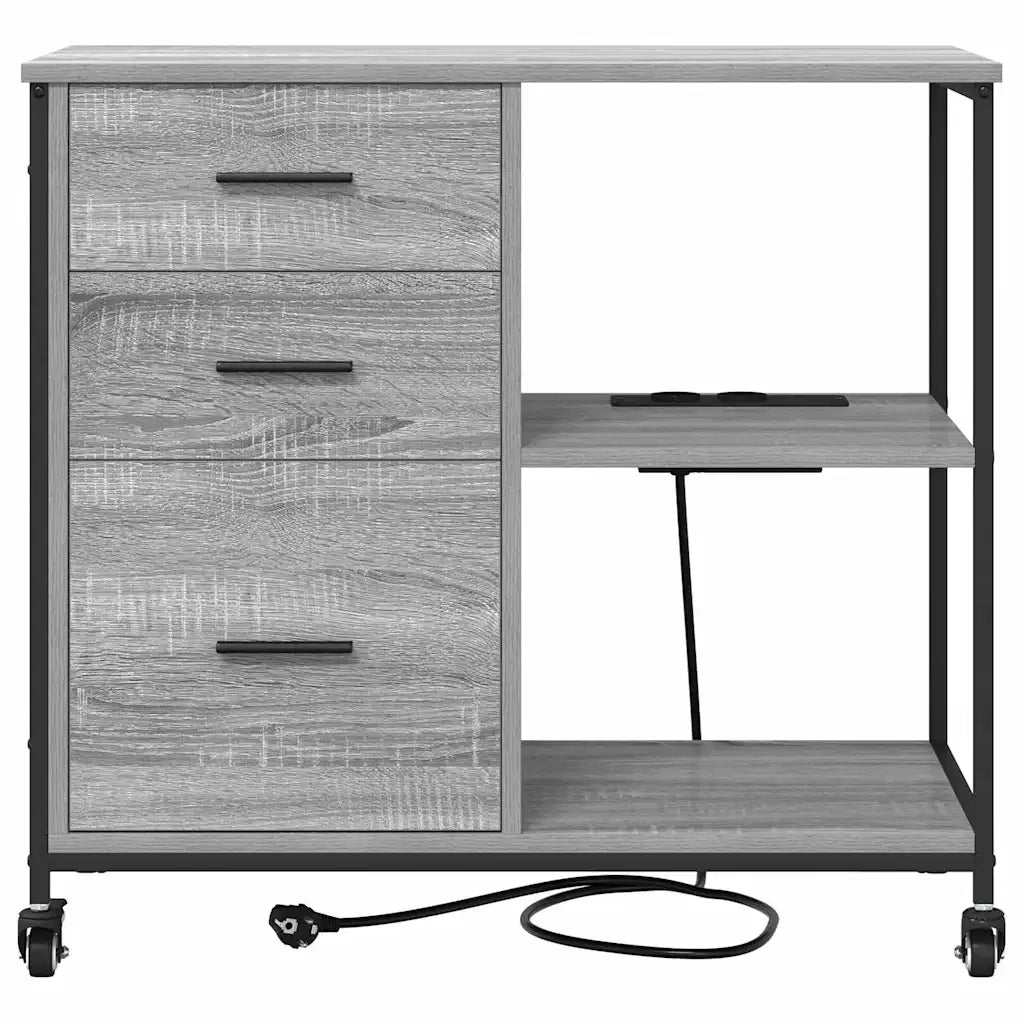 Cabina con Stazione di Ricarica Grigio Sonoma 76 x 41 x 72 cm 859838