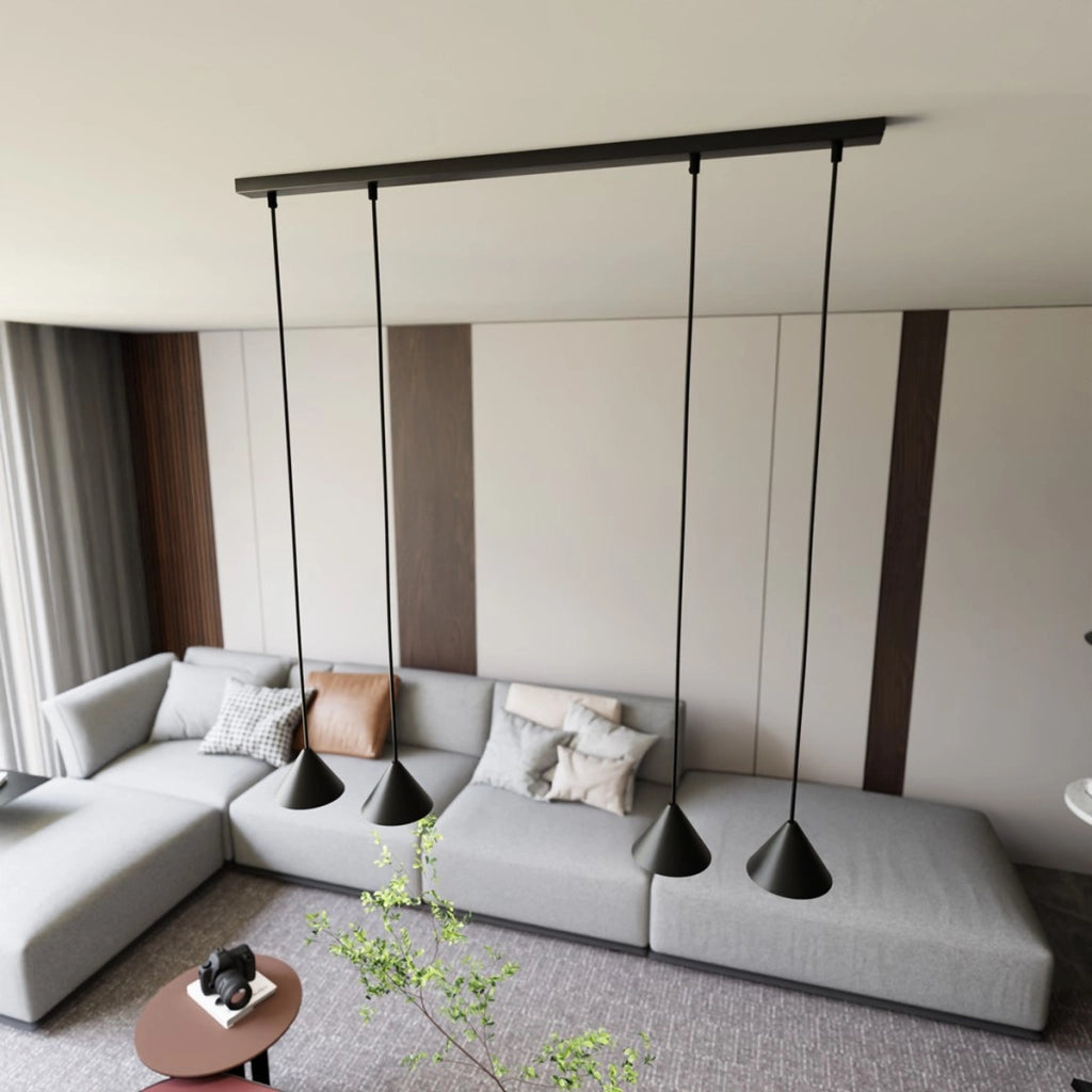Lampada a sospensione ELIT 4 in acciaio nero opaco