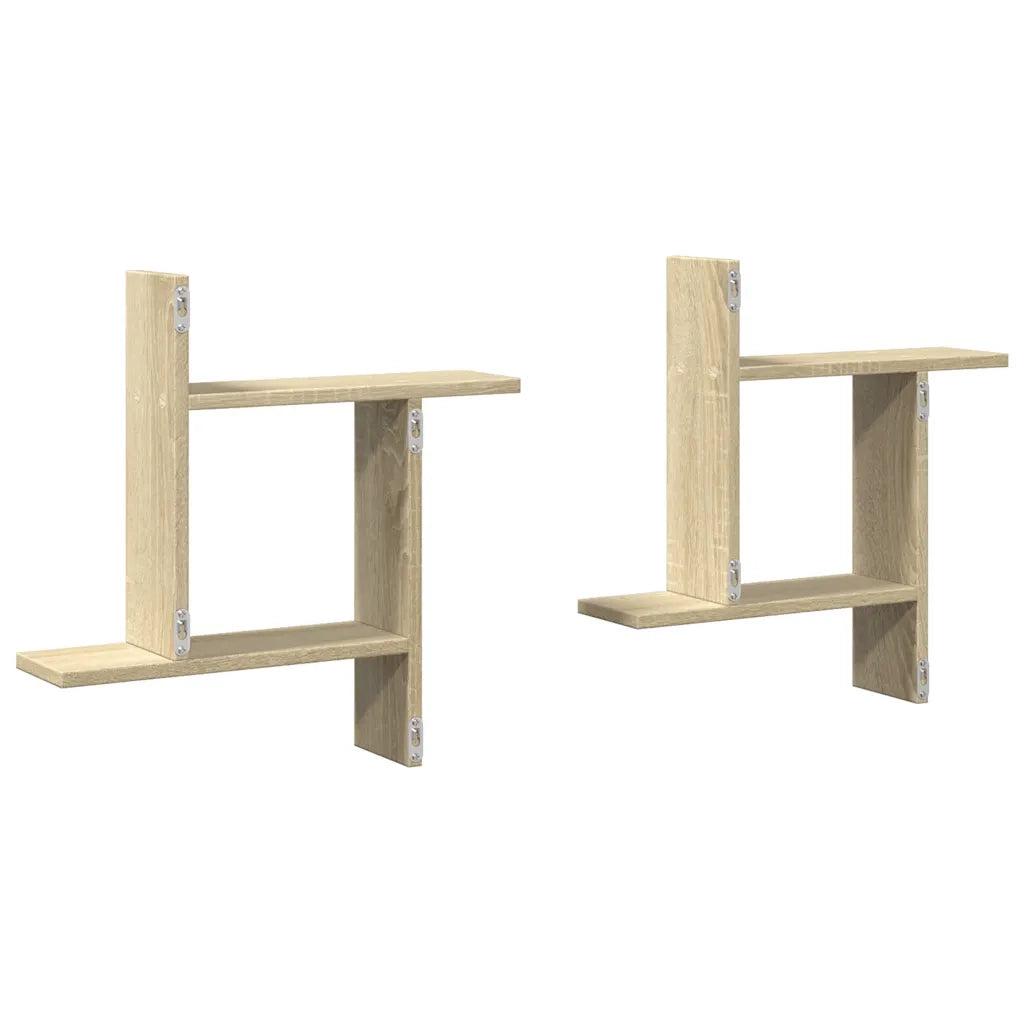 Mensole Parete 2pz Rovere Sonoma 50x12x50 cm in Truciolato 853256
