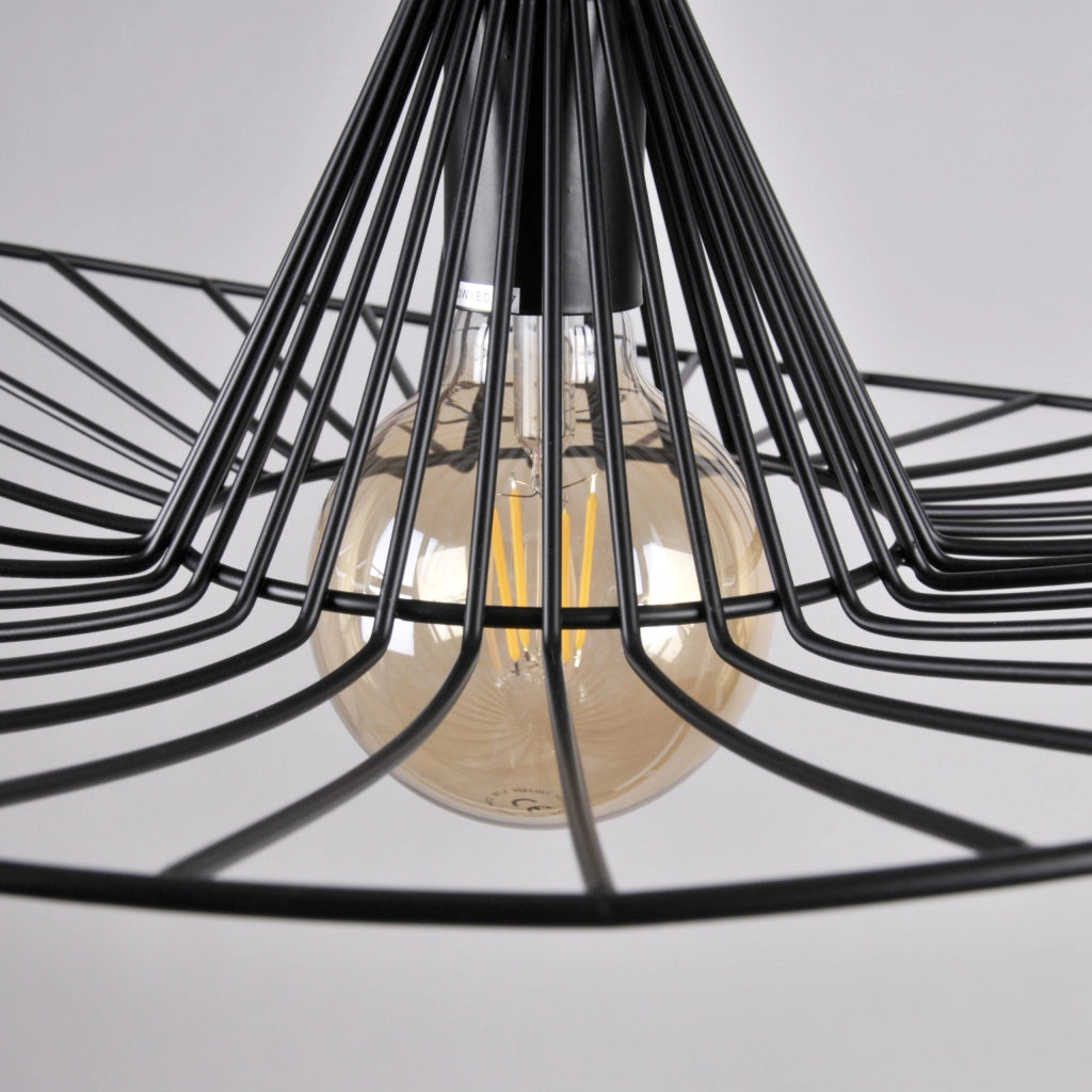 Lampada a sospensione ABANO nera 1xE27 in metallo Polux