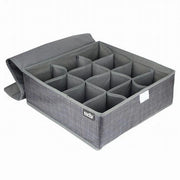 Trade Shop - Portaoggetti Tessuto Organizer Contenitore Biancheria 12 Posti 32x32x12 Cm 69718 -