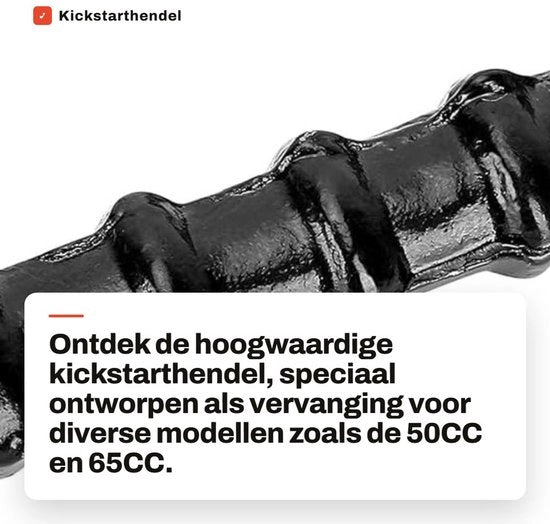Pedale di avvio per 50/65 CC - Vario Kickstart in acciaio inossidabile - Sostituzione per 50/65 CC - Pedale di avvio Kickstarter - Installazione facile - Duraturo - 100% nuovo - Motore di avvio