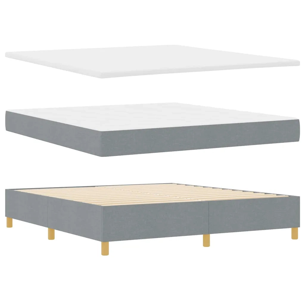 Letto a molle con materasso Grigio chiaro 140 x 200 cm Tessuto