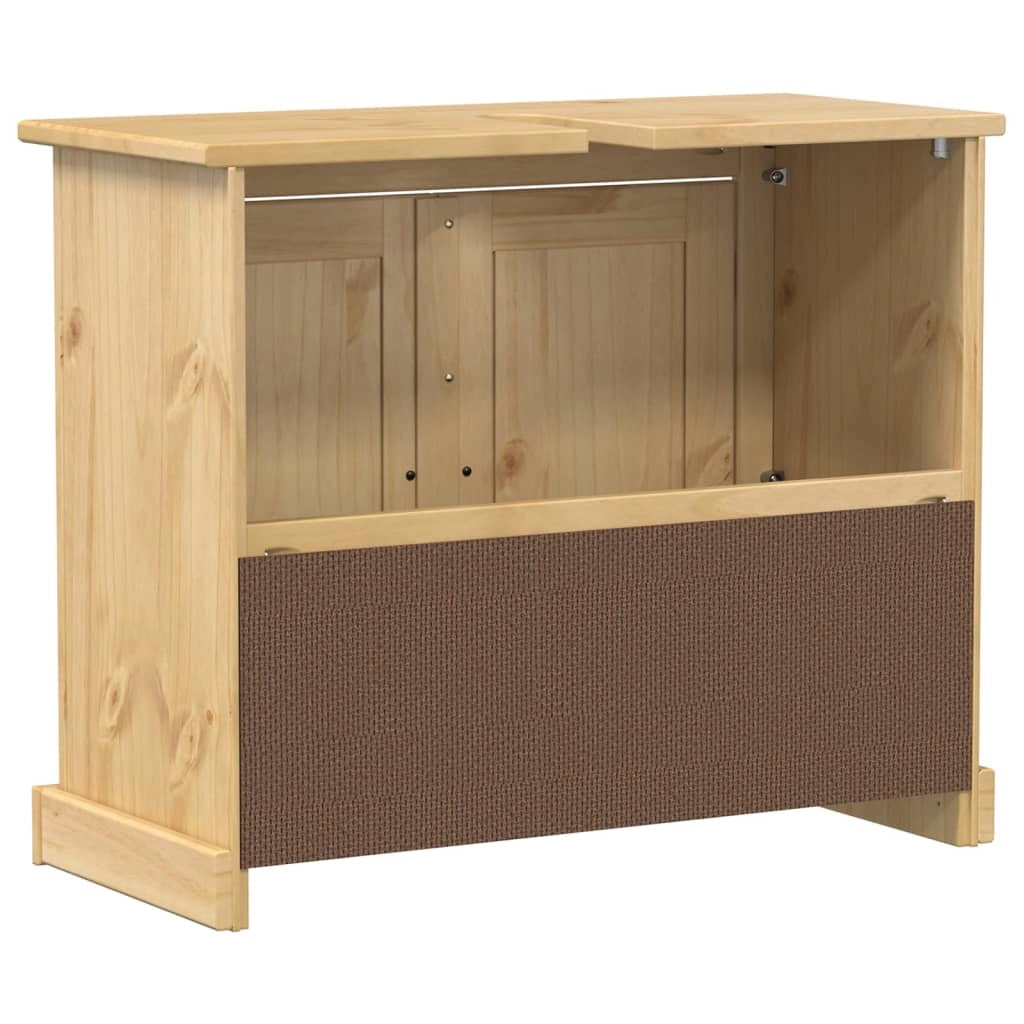 Mobile lavabo grande con spazio di stivaggio 73 x 33 x 60 cm in legno massello di pino finitura miele 02_0056358