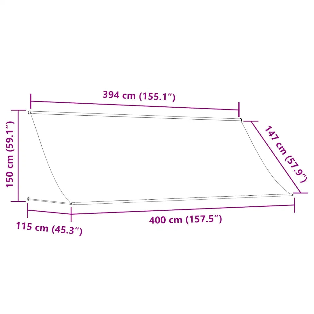 Tenda da Sole | Tenda parasole Retrattile 400x150 cm Crema