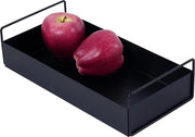 Piatto da tavolo rettangolare con supporto portatile - metallo nero - decorazione da tavola - supporto per presepi - supporto per candele - design eterno - idea regalo