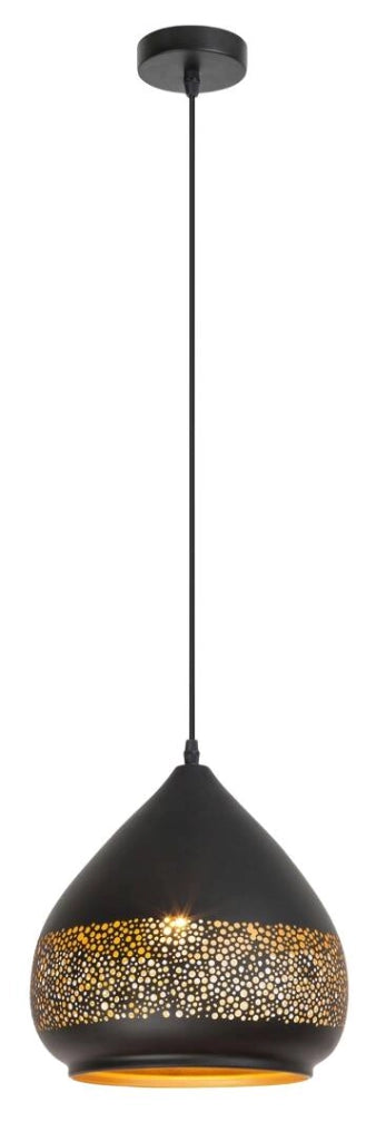 Lampada a sospensione Rabalux Kaia nera metallo E27 Ø27 cm