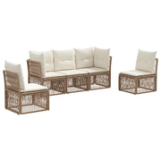 Set Divano da Giardino 5 pcs Beige polyrattan 3434154